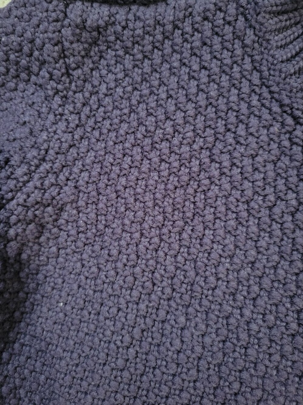 Scappino Marine Purple Merino Wool Blend Heavyweight Knit Crewneck Sweater Italy - Picture 5 of 8